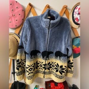 Vintage Fleece Zip Up Jacket